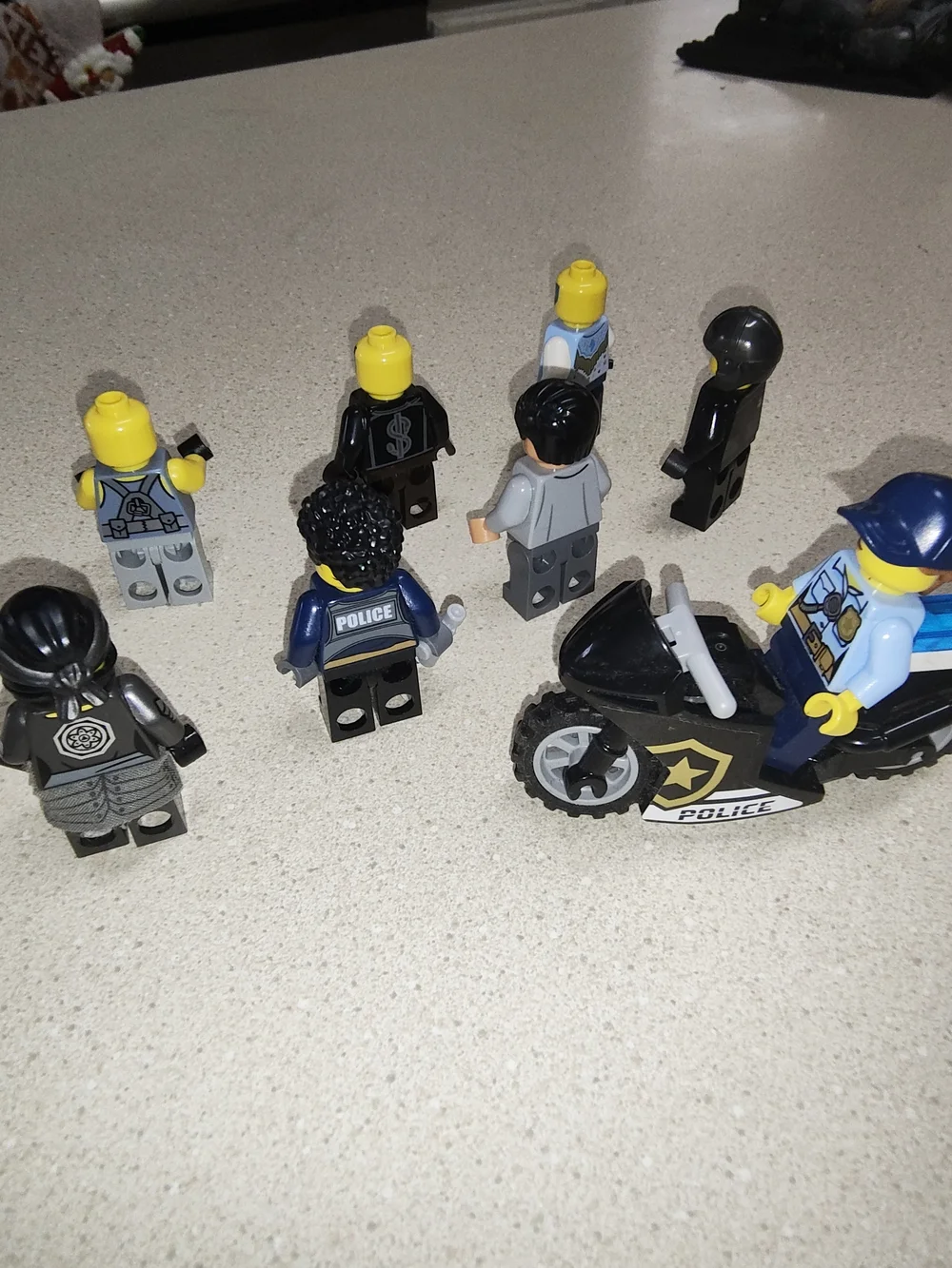 LEGO Police and Criminal Minifigures Lot with Motorcycle
